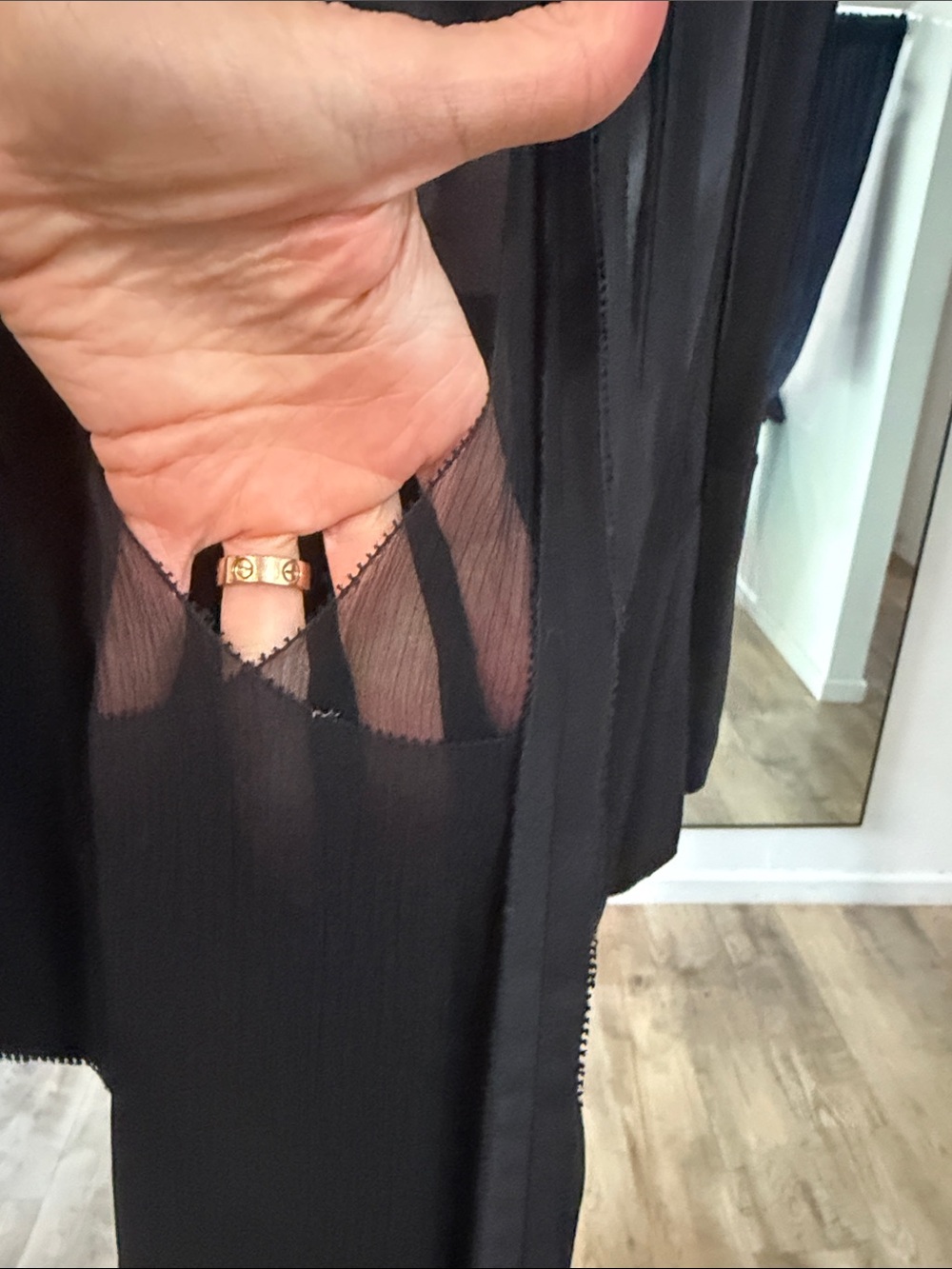 Elie Tahari Black Paneled A-Line Midi Skirt - Picture 8 of 12